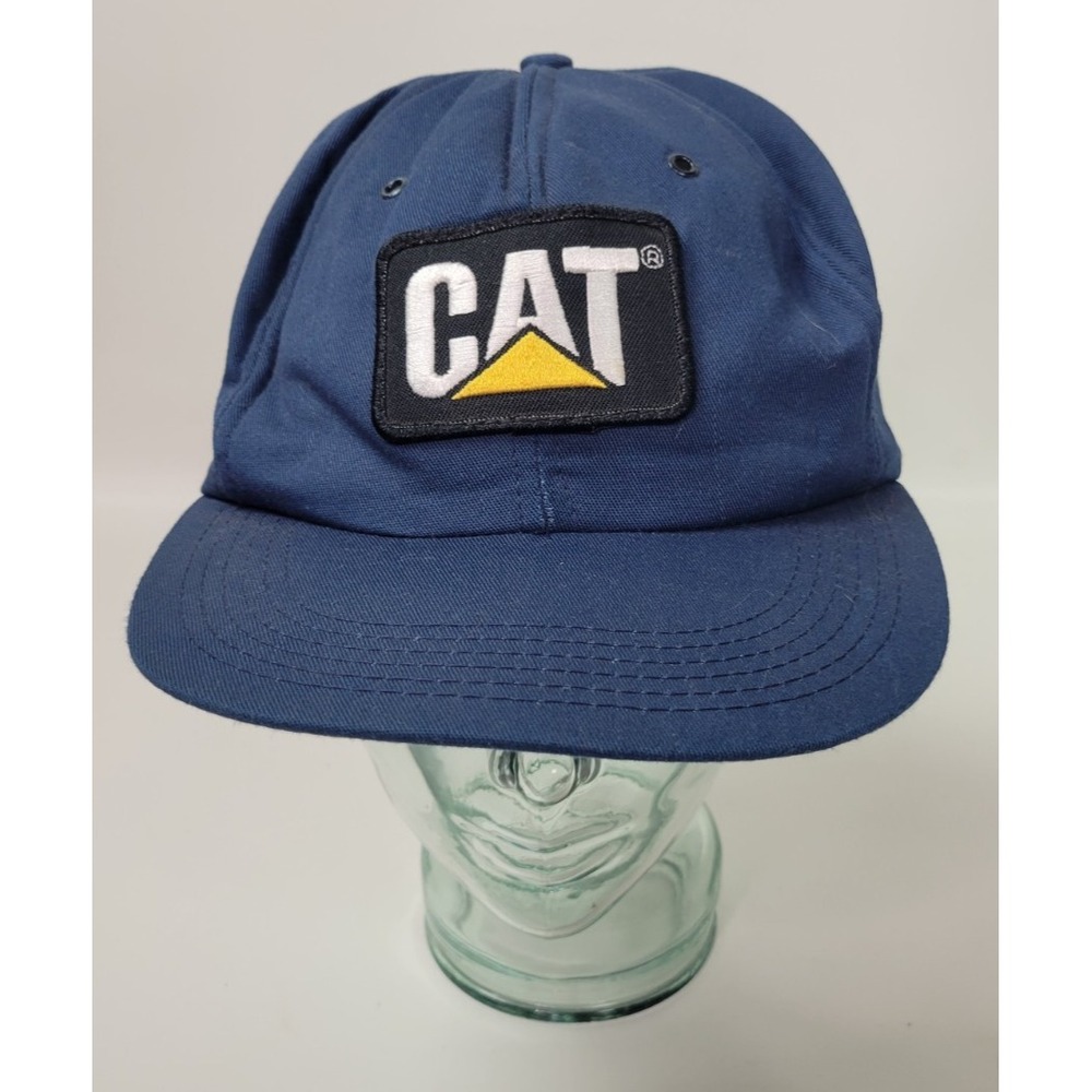 Vintage Cat Caterpillar Blue Tonkin Snapback Hat Cap  Made‎ in USA